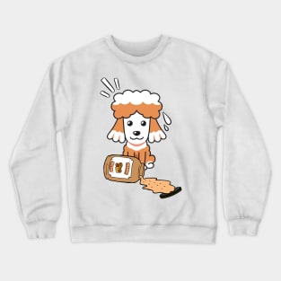 Cute Brown Dog spilled a jar of peanut butter Crewneck Sweatshirt